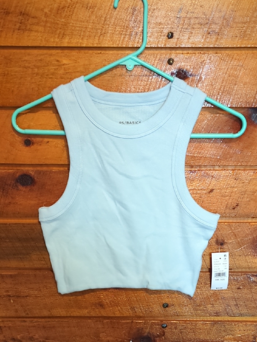 NWT PacSun Light Blue Ribbed Crop Tank Top